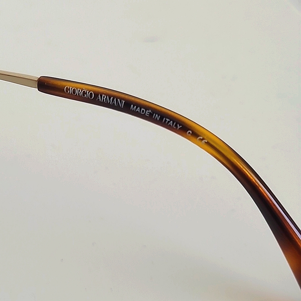 Giorgio Armani Tortoiseshell and Gold Round Sunglasses - Picture 4 of 6